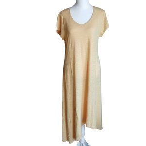 Eileen Fisher organic cotton hemp asymmetrical hem scoop neck dress size S/P